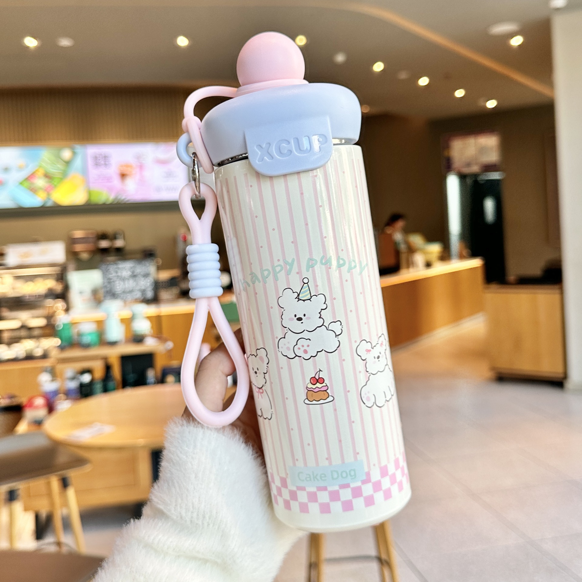 Cute taza de agua de niñas portable de oficina taza de aislamiento de estudiantes ins bebidas directas taza de alto valor facial 316 taza de agua de acero inoxidable
