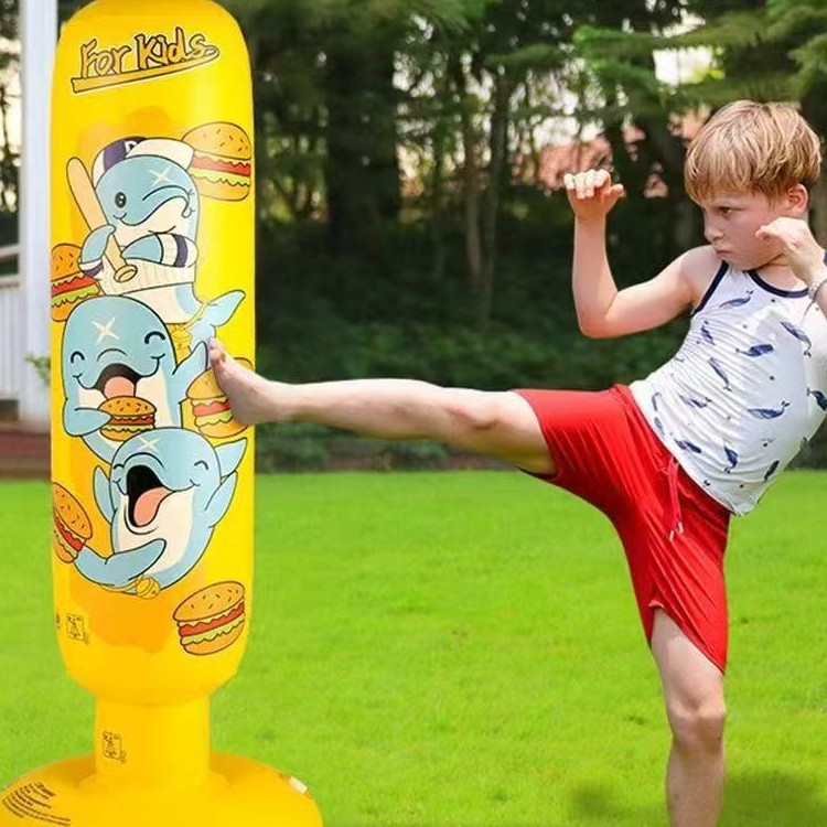 Fitness Children's Inflatable Vertical Boxing Column Tumbler Inflatable Sandbag Venting Thickened Sandbag Boxing Practice Boxing