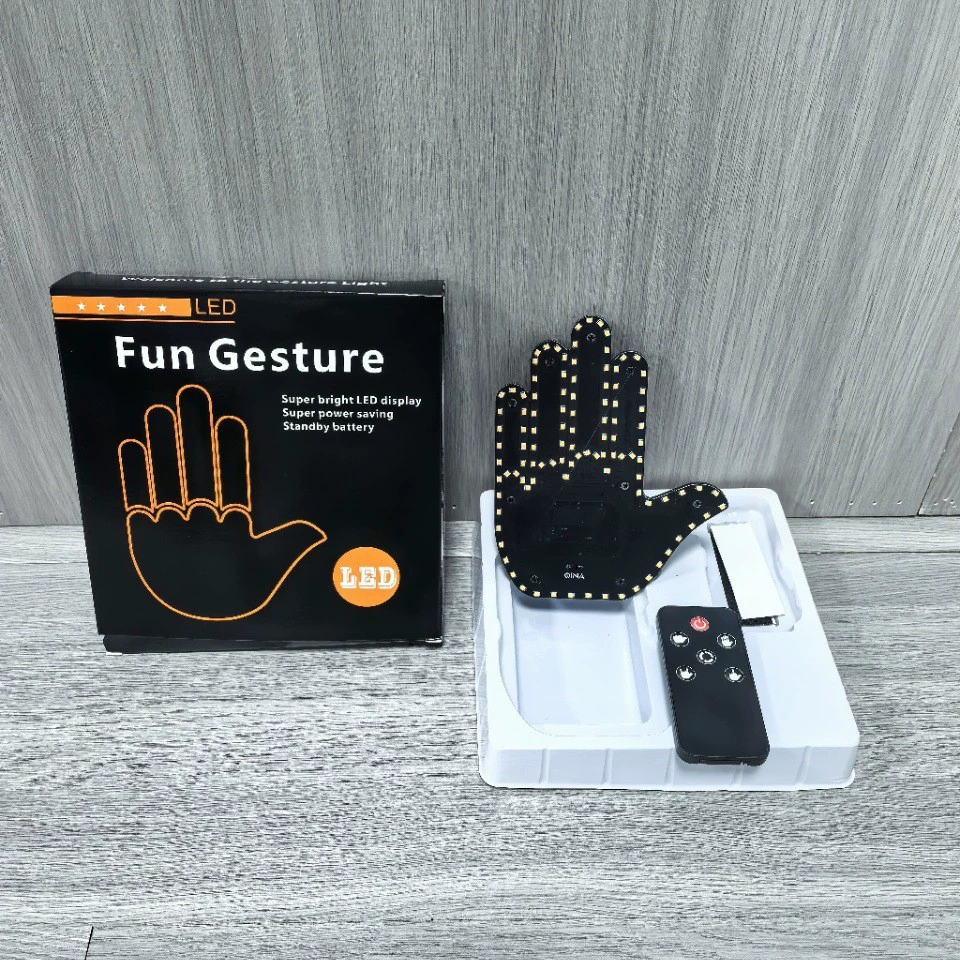 Super hot-selling car finger light, gesture light, car multi-function warning light, anti-rear collision light, interactive palm light
