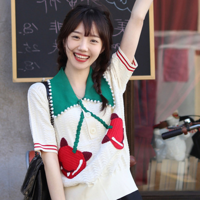 明星同款春款2021新時尚法式上衣設計感針織開衫女複古減齡小外套