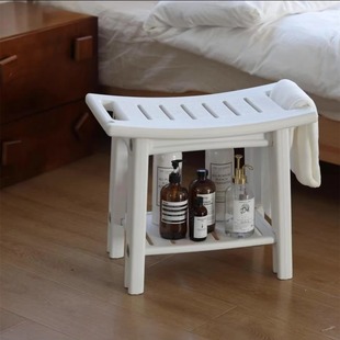 Bath Bathroom Stool for the Elderly, Children and Pregnant Women, Shower Stool Storage, Household Double-Layer Bench, Non-Slip Plastic Low Stool