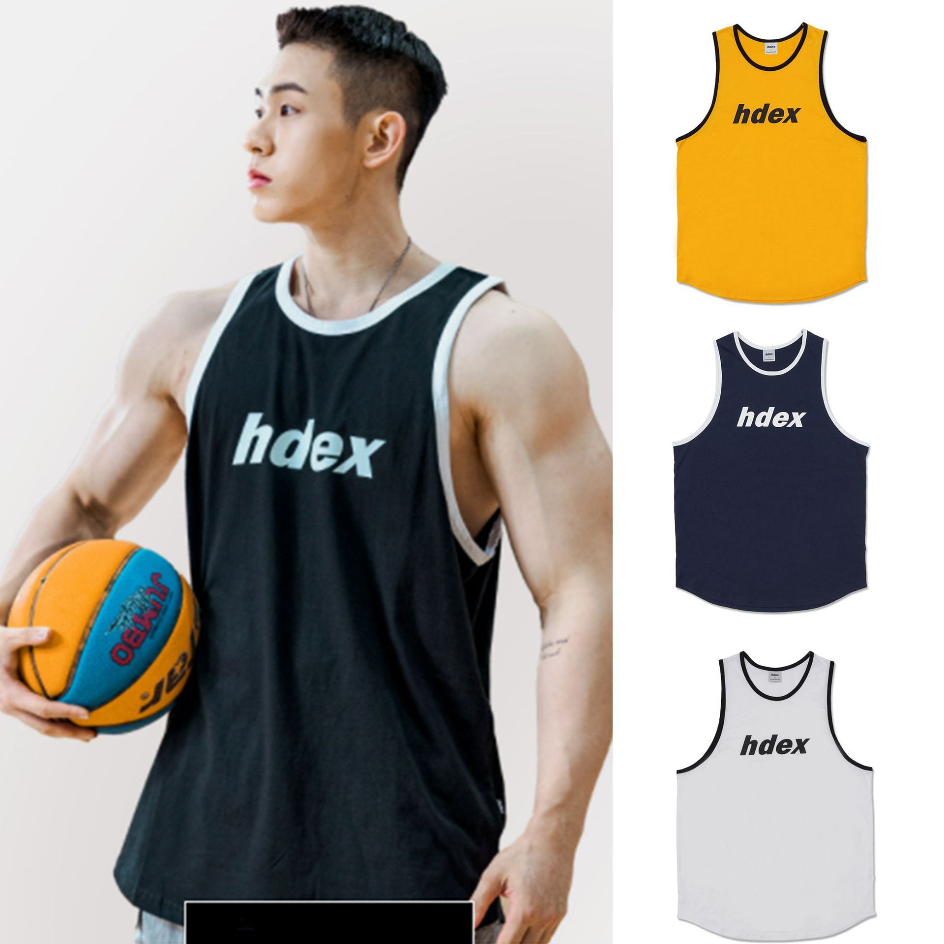 American Basketball Training Vest Men's Sports Top T-shirt Jersey Sleeveless Summer Track and Field Running Fitness Clothing Fashion Brand