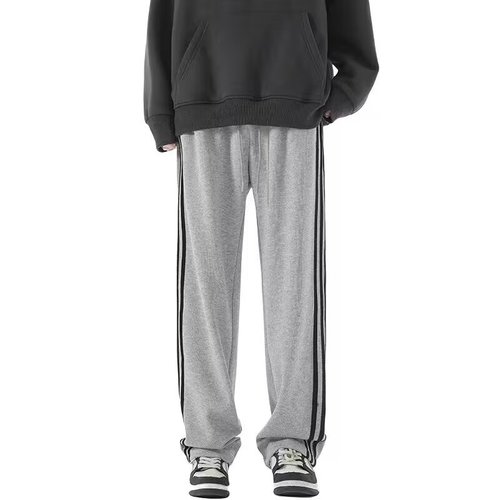 Manufacturer Direct Sale Spring and Autumn Pants for Men Casual Sweatpants Loose Plus Size Winter Fleece Versatile Straight Leg Sport Pants for Men