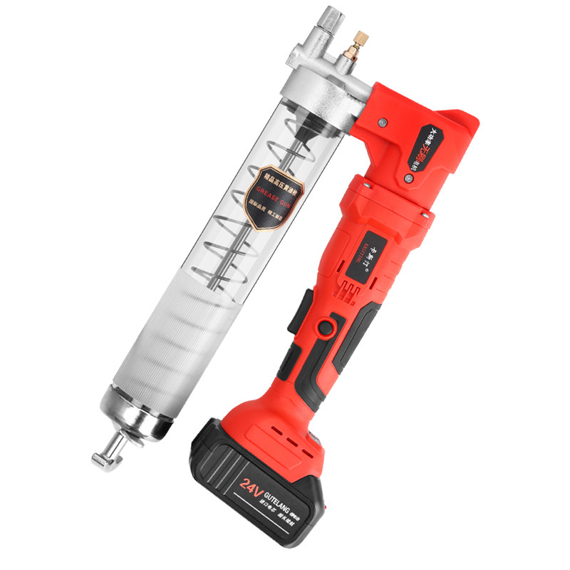 Batería de litio pistola grasa eléctrica excavadora automática recargable ingeniería vehículo engrasador 24V alta presión mantequilla máquina