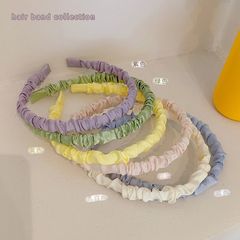Korean-style pleated headband, minimalist and versatile hair accessory—perfect for women; trendy online influencer-inspired large elastic headband, featuring a fairy-like, ultra-girly design ideal for washing your face.