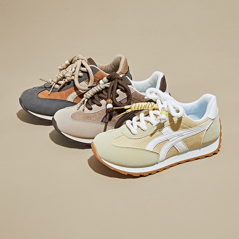 Tenis Deportivos Estilo Retro para Mujer B887, PU, Suela de Caucho, con Aumento de Estatura, para Uso Diario