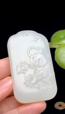 翡玉盛世 精品和田玉虎虎生威挂件 白度佳密度高 油性十足|ms
