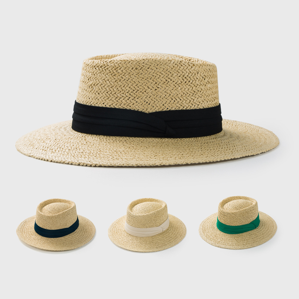 455g Weight Korean Version Of Straw Woven Concave Top Hat Spring And Summer Sunscreen Sunshade Top Hat