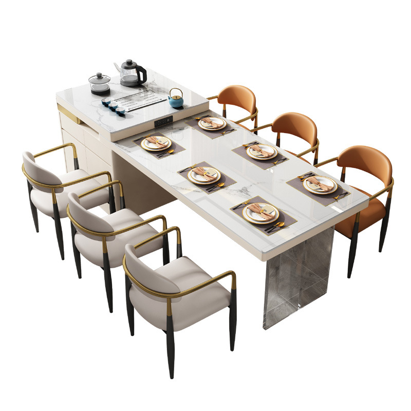 Light Luxury Rock plate Island table mesa de comedor abierta integrada Home Kitchen Middle Island table multifuncional retráctil Tea table bar counter