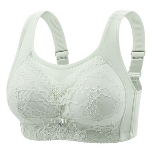 Cross-border plus size Bra European and American Lace Vest Strapless Women's Big Chest Show Small Gathering Anti-sagging Para