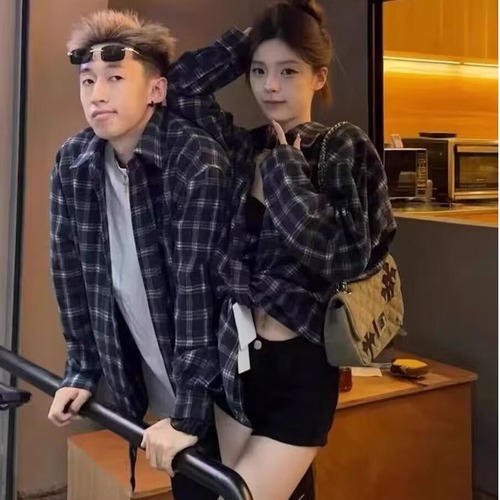 Glamorous and Vintage French-Style High-Grade Grid Shirt for Women - Spring and Autumn Season - Unique Loose Long-Sleeve Blouse - Trendy Year