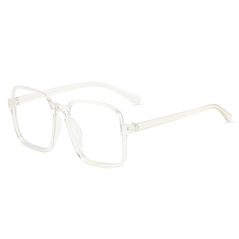 Nuevos fabricantes transfronterizos venden al por mayor lentes planos cuadrados anti-luz azul de montura grande para mujer sin rostro, gafas con montura de miopía pequeña