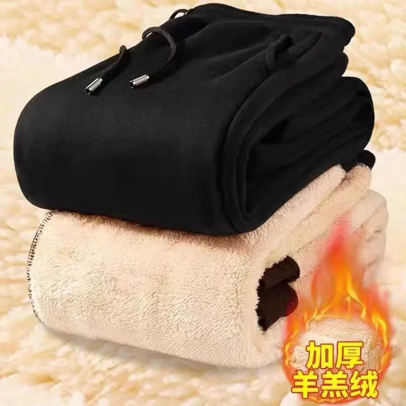 Плюшевые толстые повседневные брюки мужские свободные кашемировые брюки большого размера мужские осенние и зимние спортивные брюки брюки длинные брюки