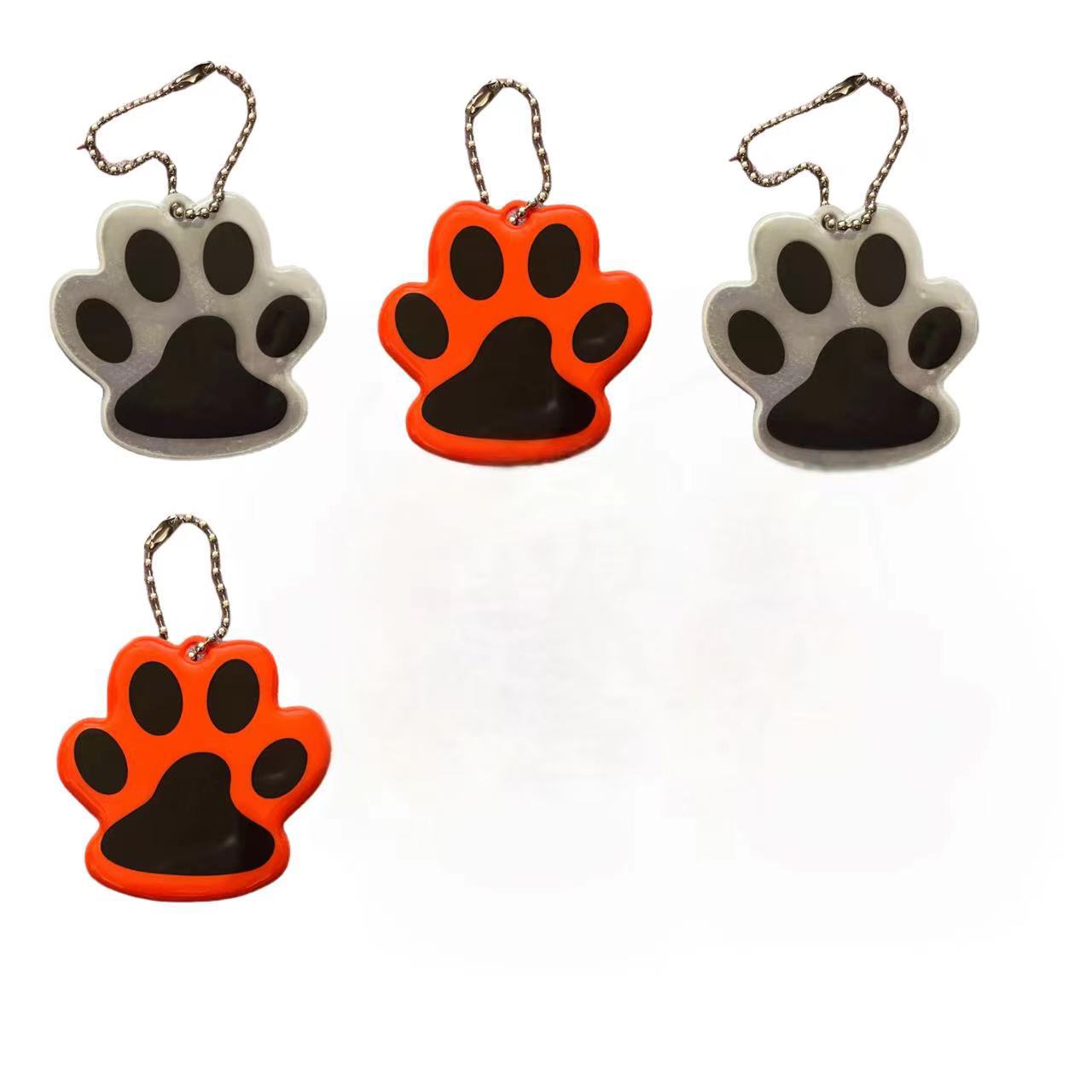 Retro-reflectante garra de gato PVC retro-reflectante llavero mochila para niños decoración estilo de dibujos animados LOGO personalizado