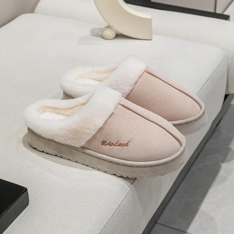 女性用ベルベット暖かい厚底綿スリッパ、屋内外用ホームスリッパ、耐摩耗性、滑り止めつま先スリッパ、卸売価格|undefined