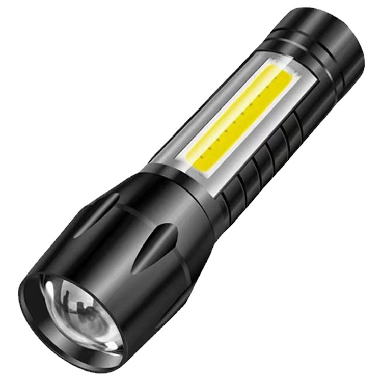 Cross border COB flashlight Aluminum alloy USB charging led Mini telescopic zoom 511 Gift logo side light