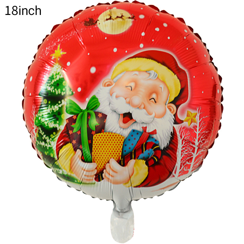 18 pulgadas película de aluminio bola bola globo de Navidad dibujos animados tema de hielo y nieve fiesta noche de Navidad papel de aluminio globo decoración