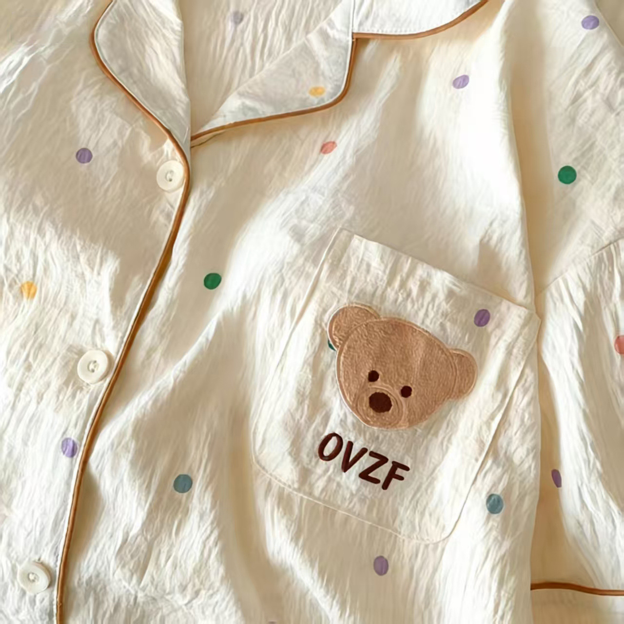 120G nubes de algodón pijama ropa para el hogar manga corta tres piezas set TK comercio exterior transfronterizo pedidos entidad al por mayor tamaño grande