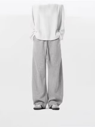 Pantalones deportivos sueltos pesados caídos pantalones casuales de caída de cimeta para hombres pantalones rectos de estilo americano de alta calle