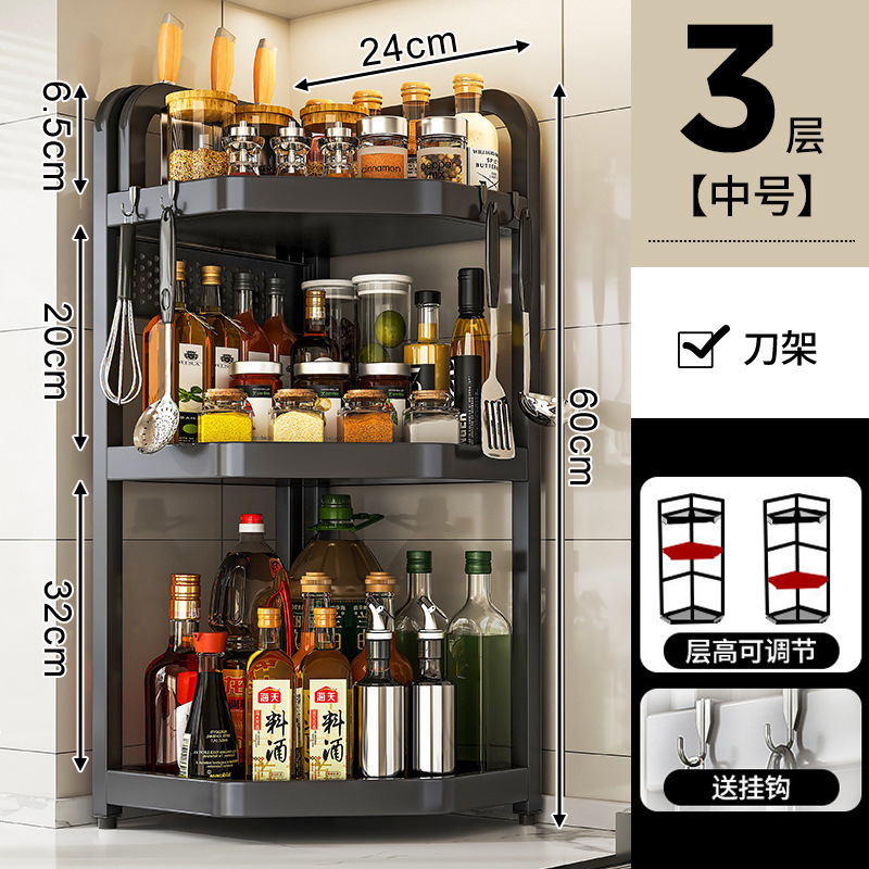 cocina condimento estante conjunto esquina de la mesa triángulo colgante esquina colgante esquina de la pared colgante esquina almacenamiento condimento estante