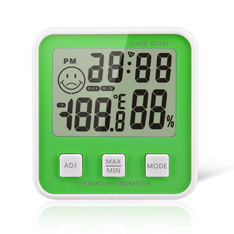 ℃/℉温度切换显示  LED 大屏幕  ABS家用数显电子温湿度计 DC107