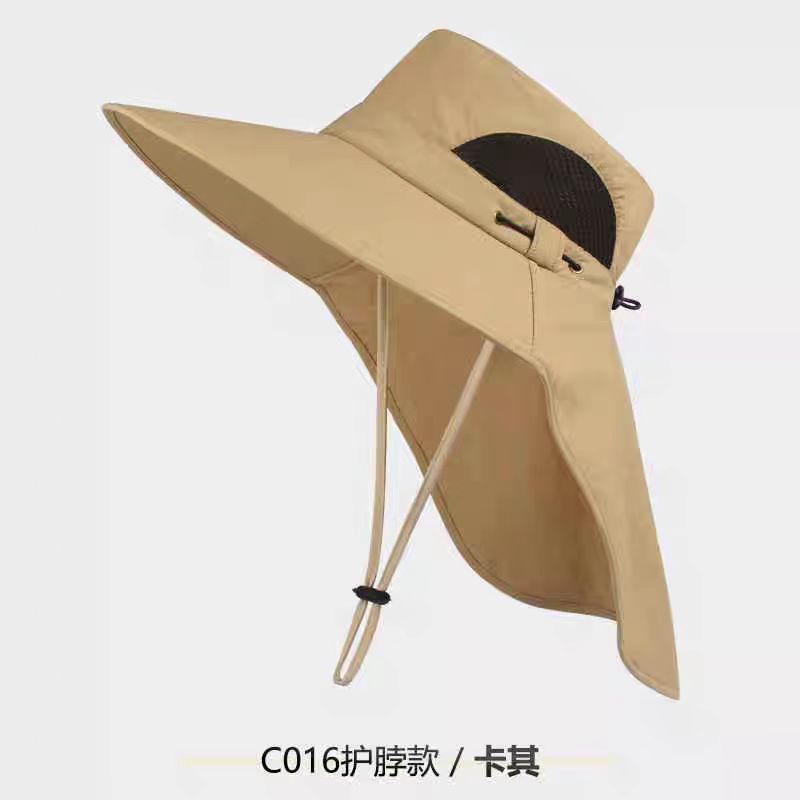 Sombrero de pescador Sombrero de sombra anti-ultravioleta de verano Sombrero de protección facial de pesca y protector de cuello para hombre Sombrero de protección solar de ala grande