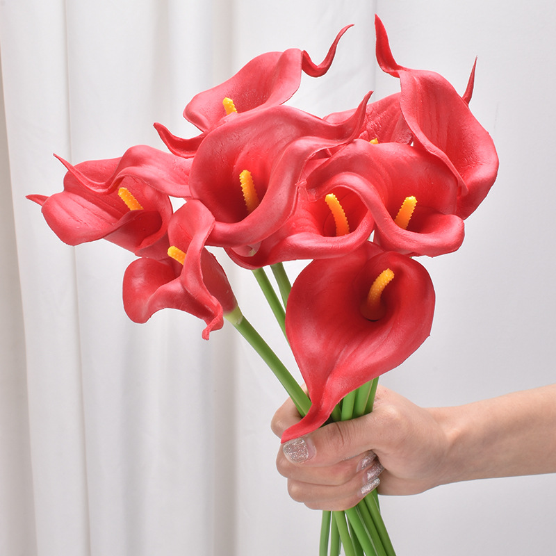 PU Mini Calla Lily Artificial Flower Home Wedding Celebration Decoration Photography Tactile Artificial Plant Bouquet Wholesale Manufacturer