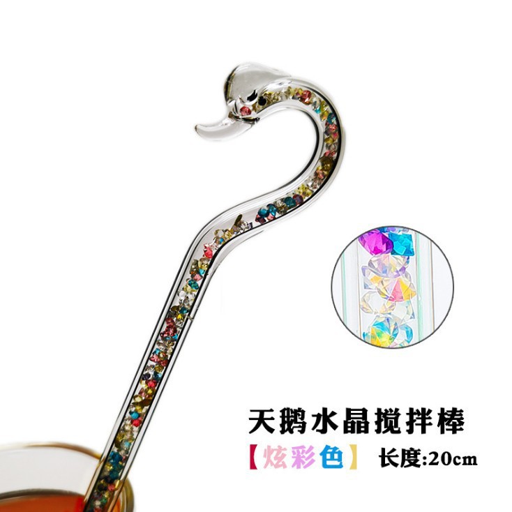 Cisne varilla de agitación de alta temperatura resistente a la varilla de vidrio café leche en polvo cóctel regalo para novia Día de San Valentín ventas directas de la fábrica