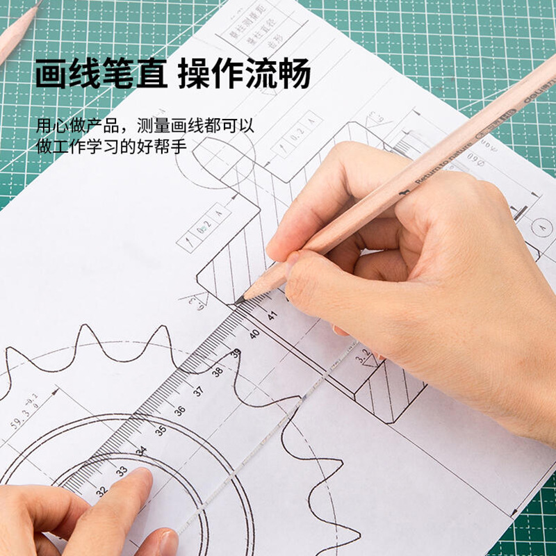Effective plastic ruler 20cm 50cm 60cm ruler drawing measuring ruler transparent ruler student wave ruler