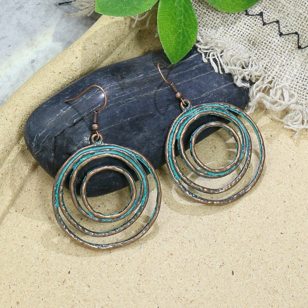 Stainless Steel Ear Needle Material Drop Earrings Classification 1 Pair Hip-Hop Retro Solid Color Irregular Tassel Plating Alloy Drop Earrings