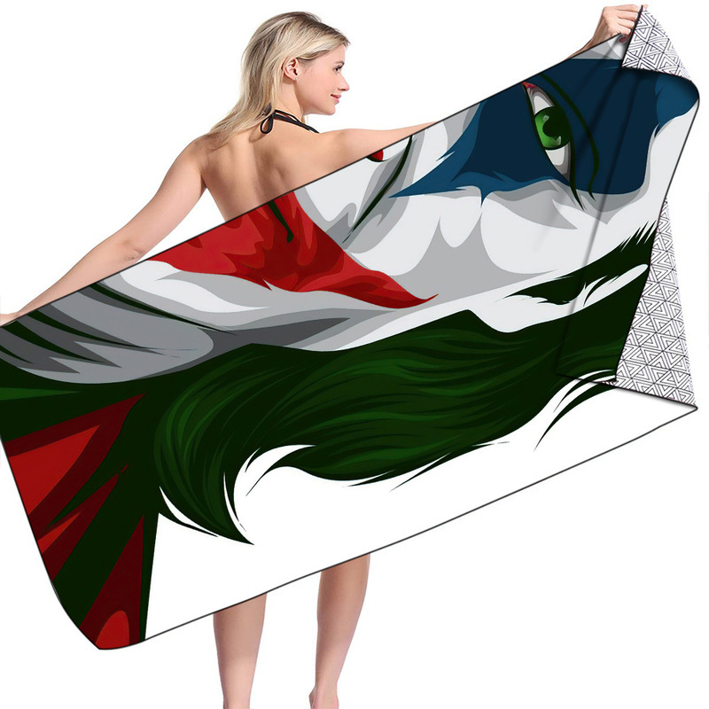 Cross-border superhero square beach towel microfiber double-sided velvet quick-drying factory direct picnic mat bath towel