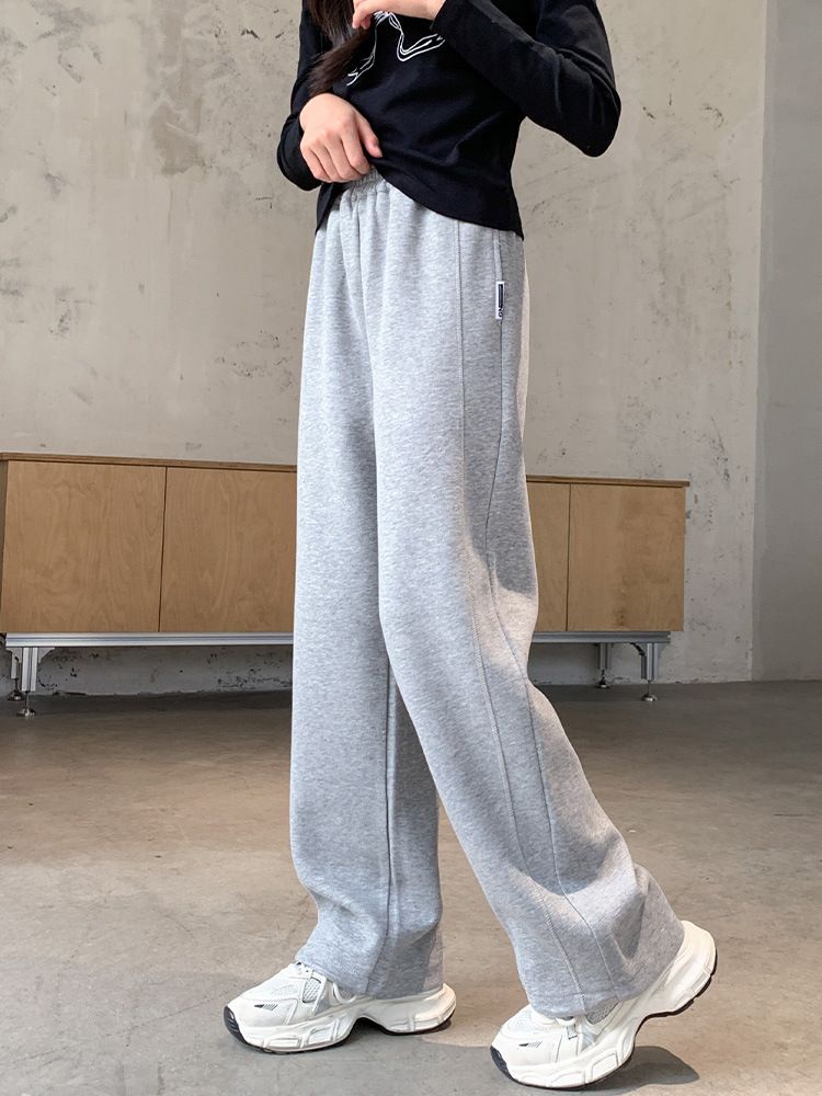 Children's Sports Sweatpants Spring and Autumn New Season Thin Girls' Pants Summer Children's Wide-Leg Black Gray Casual