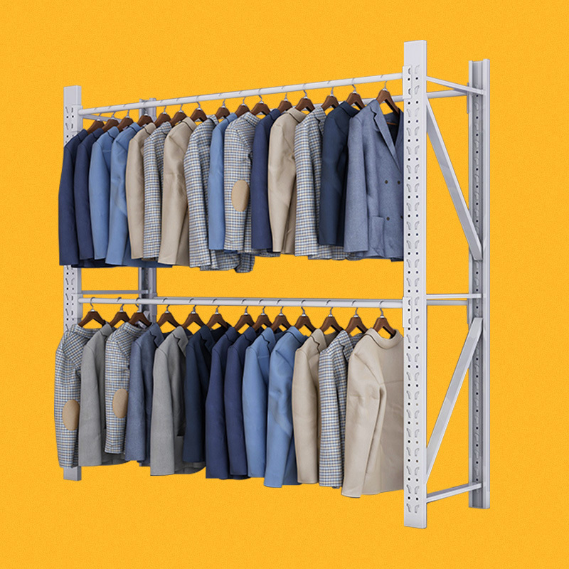 Clothes rack warehouse round tube hanger floor rack display storage clothing rack warehouse neat iron rack Clothes rack warehouse round tube hanger floor rack display storage clothing rack warehouse neat iron rack