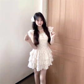 日系少女多巴胺甜妹穿搭粉色少女连衣裙蓬蓬短裙公主裙夏日穿搭
