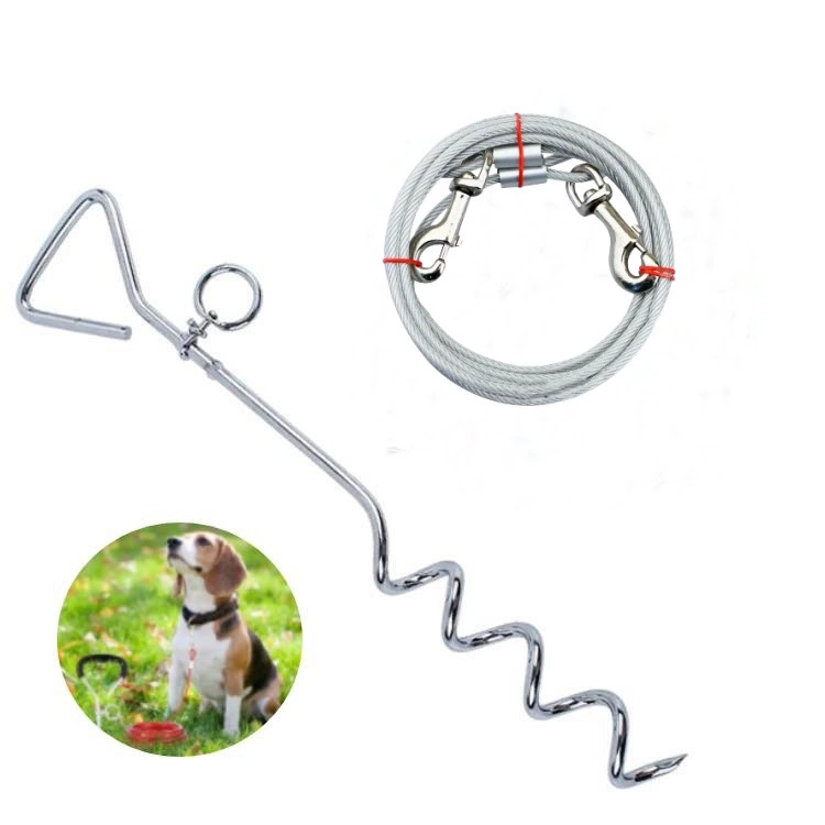 Amazon Двуглавая цепь для собак от одного до двух головок, привязанная для собак, наземный ворс, стальная проволока, Тяговая веревка для выгула собак утолщенная Тяговая веревка для собак
