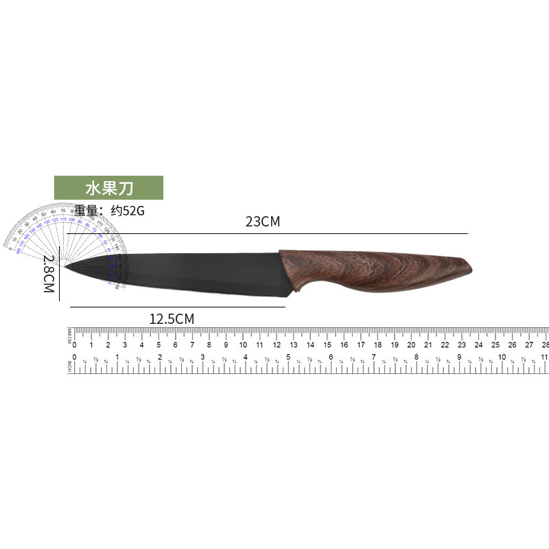 模造木目調黒漆 3 ピースナイフセット家庭用シェフナイフフルーツナイフ包丁ステンレス鋼包丁セット卸売|undefined