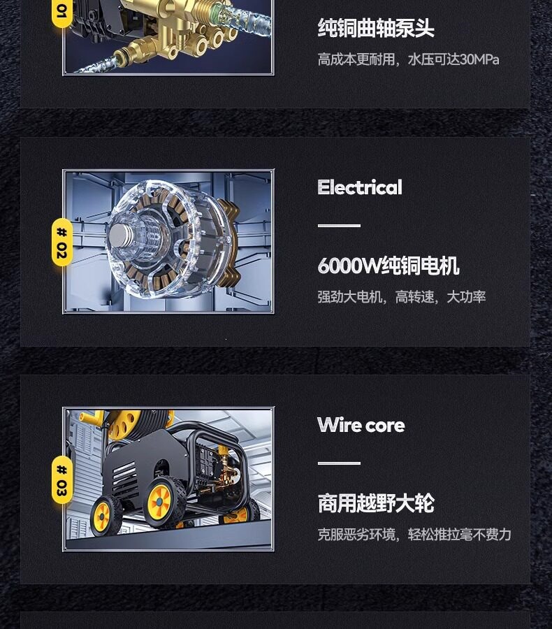 Delixi Electric Car Washing Machine Cleaning Machine Water Gun for Home and Commercial Use, Car Wash Shop, Farm, 220V Ultra-High Pressure Water Gun