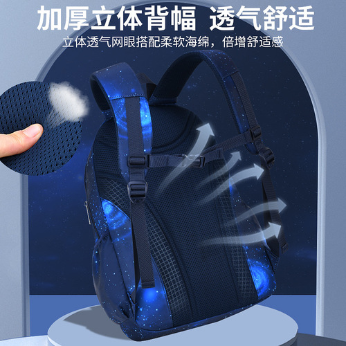 New schoolbag for primary school students, men's side refrigerator-style opening large capacity children's bag for students 1-3-6 years old backpack