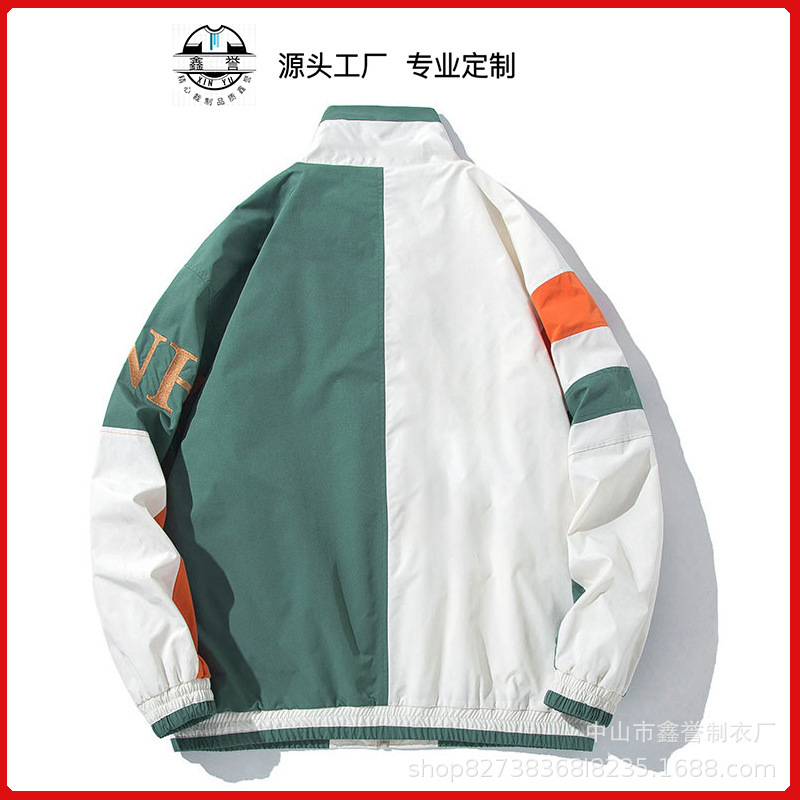 Oem Custom Lightweight Outdoor Locomotive Jacket Stitching Zipper Tooling Embroidery Coat Men's Windbreaker Printed Logo Oem Custom Lightweight Outdoor Locomotive Jacket Stitching Zipper Tooling Embroidery Coat Men's Windbreaker Printed Logo