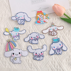 かわいい漫画の大きい耳のウサギの刺繍の布はdiy装飾の跡がなくて、自分で背もたれを貼ります。