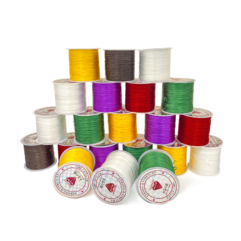 0.8扁弹力线饰品珠子串珠线松紧水晶线diy手工玉线手链弹力绳子