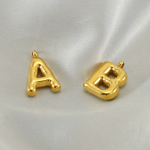 Cross-border Western and Eastern Fashion Stainless Steel Plump Bubble Letter Necklace New Playful Design Letter Clavicle Chain