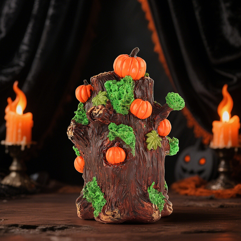  New Halloween Pumpkin Head Tree Essence Ornaments Creative Desktop Resin Trendy Play Atmosphere Arrangement Gift Ornaments