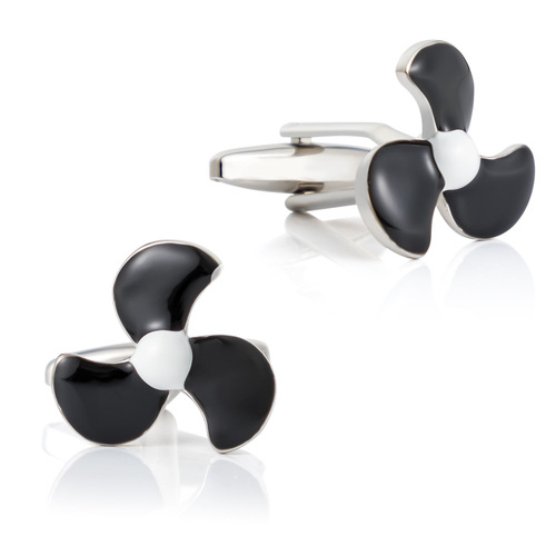 Black Fan Cufflinks, Hot Selling for Overseas Trade Men's French Style Shirt Cufflinks Wholesale