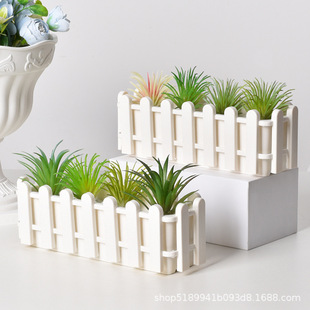 Plastic Fence Pots, Simulated Flower Pots, Flower Arrangement Fence Pots, Gardening Rectangular Pots, Decorative Flower Baskets, Simulated Plants