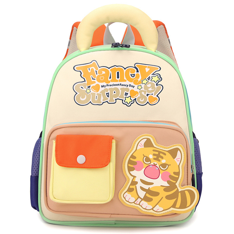 Caricatura tigre pequeño niño jardín de infantes nueva mochila de unicornio preescolar transpirable para niños y niñas de clase media y grande