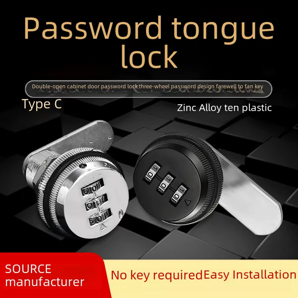 Password Tongue Lock Dressing Cabinet Lock Drawer Lock Sauna Cabinet Mailbox Anti-theft File Cabinet Lock Mechanical Password Lock