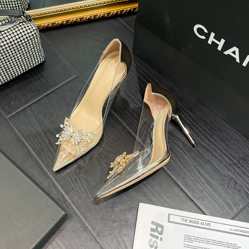 2026 French-Style Transparent High-Heeled Shoes for Women, New Model with Stunning Crystal Wedding Shoes, Rhinestone Pointed-Toe Single Shoes, Wholesale in Stock 2026 French-Style Transparent High-Heeled Shoes for Women, New Model with Stunning Crystal Wedding Shoes, Rhinestone Pointed-Toe Single Shoes, Wholesale in Stock