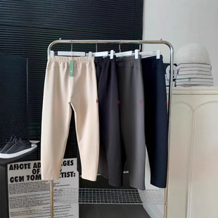 Spring 2025 New Sujia Same Style Three-Dimensional Embroidered Lightweight Double Stitching Pant Leg Pinch Straight Cone Fun Wild Sweat Pants