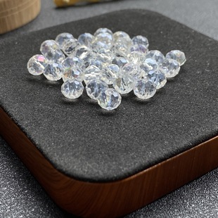 White crystal diamond cut surface beads spacer spacer UFO beads DIY bead necklace bracelet accessories material crystal decoration